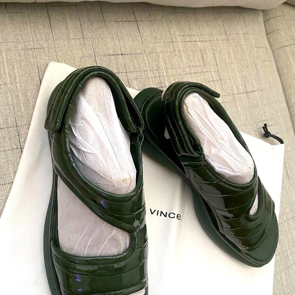 Vince Dark Green Women's Sandals - Picture 9 of 13